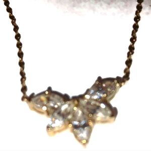 5 DIAMOND CUBIC ZIRCONIA BUTTERFLY ON A 16" GOLD CHAIN